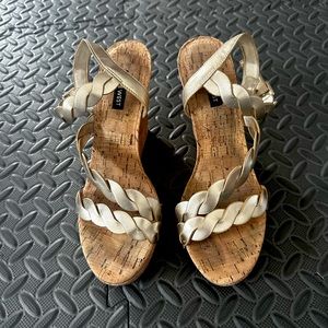 Nine West Cork Wedge Golden Strappy Sandals